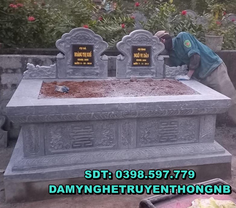thái bình xây mộ đá tự nhiên chuẩn phong thuỷ  cho tổ tiên
