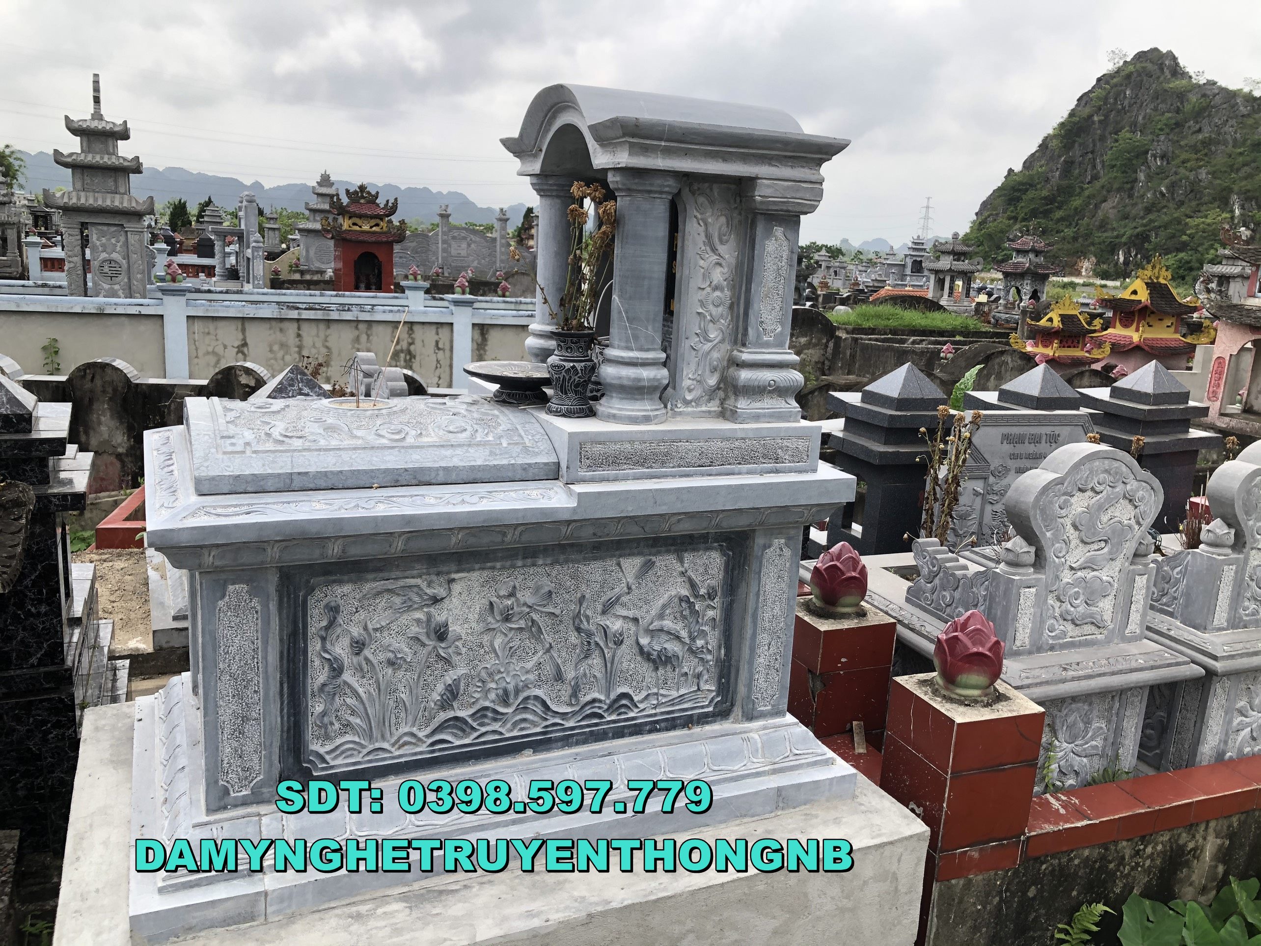 hoàn thiện mộ hậu bành đá đẹp hợp phong thuỷ cho ông bà tại hà nội