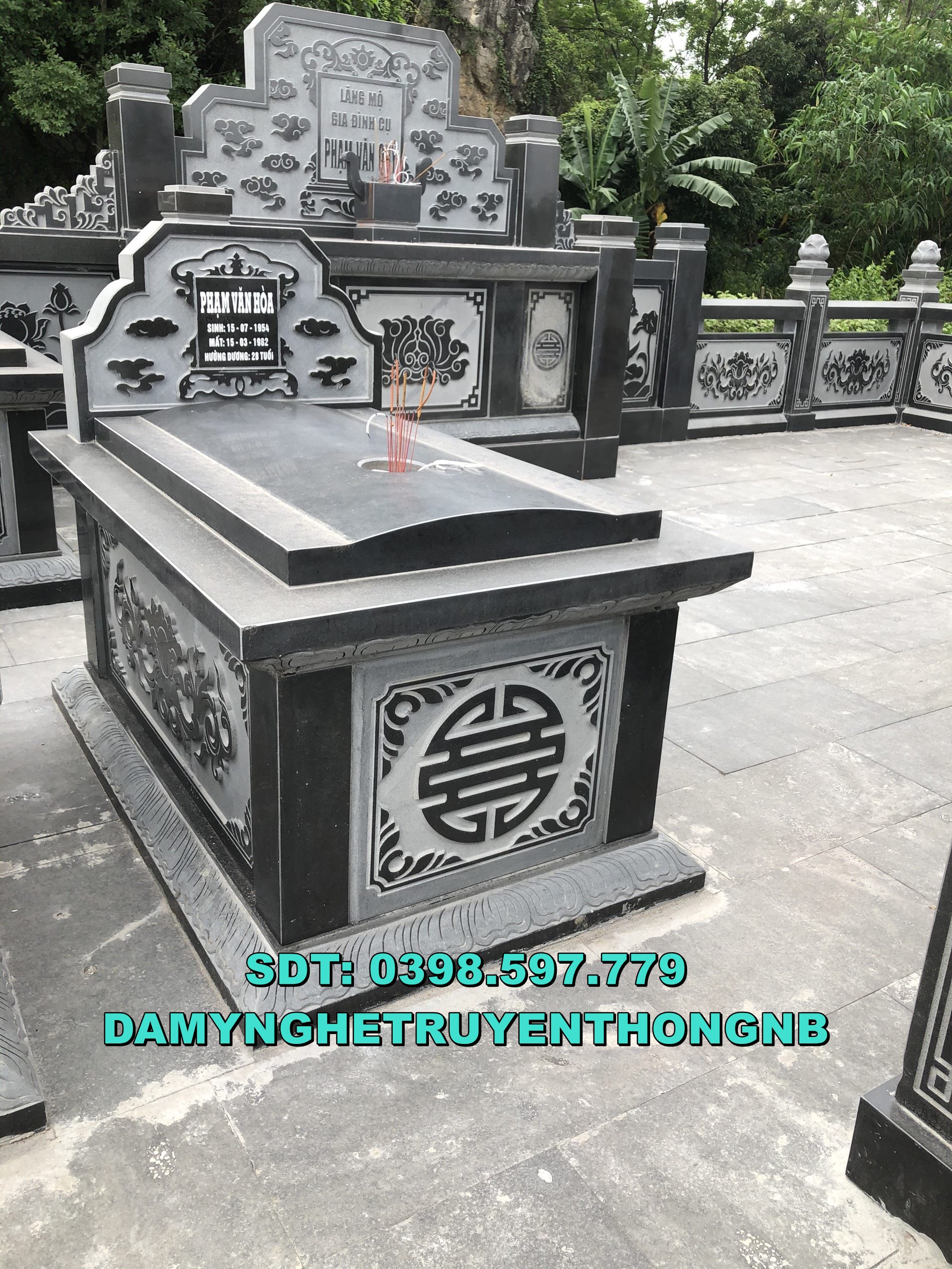 hoàn thiện mộ hậu bành đá đẹp hợp phong thuỷ cho ông bà tại hà nội