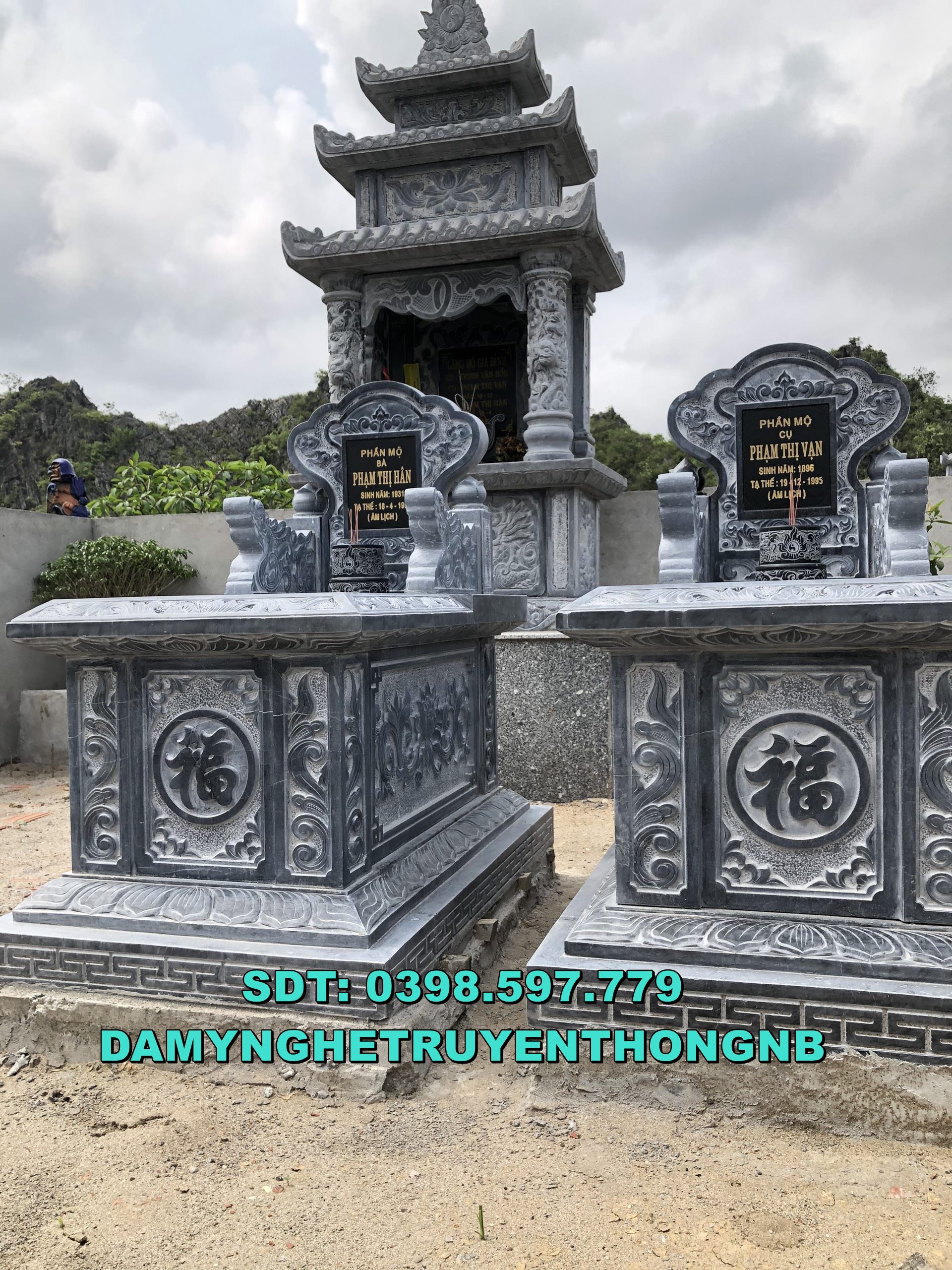 xây mộ tam sơn đẹp,mộ hậu bành hợp phong thuỷ cho ông bà ở bình phước