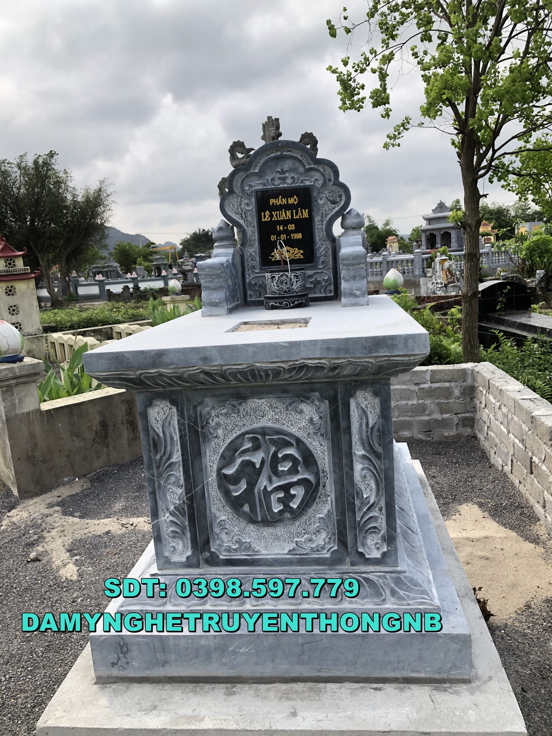 xây mộ tam sơn đẹp,mộ hậu bành hợp phong thuỷ cho ông bà ở bình phước