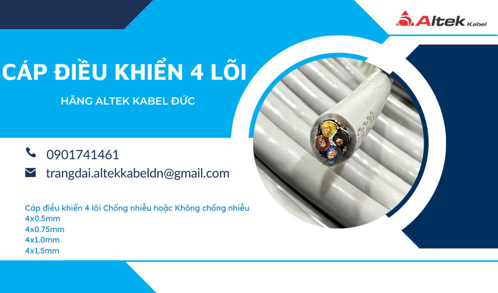 Cáp điều khiển 4 lõi 0.5mm có lưới chống nhiễu hoặc không chống nhiễu