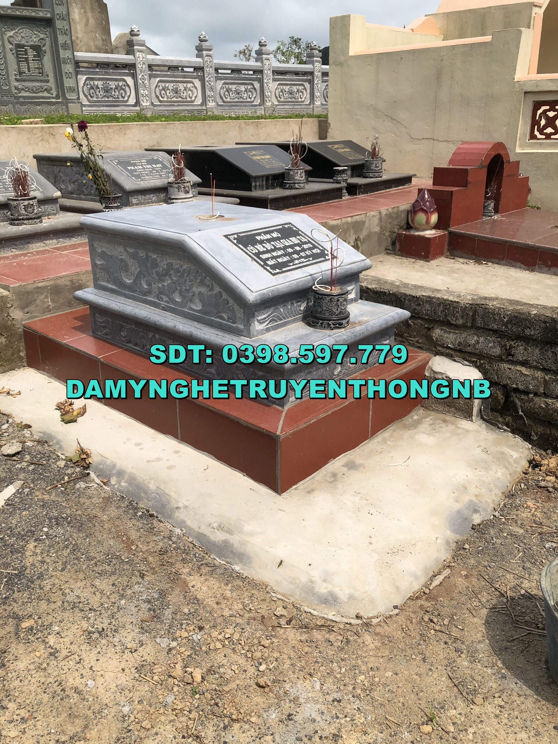 xây chụp mẫu mộ đá hậu bành cao cấp tại hải dương