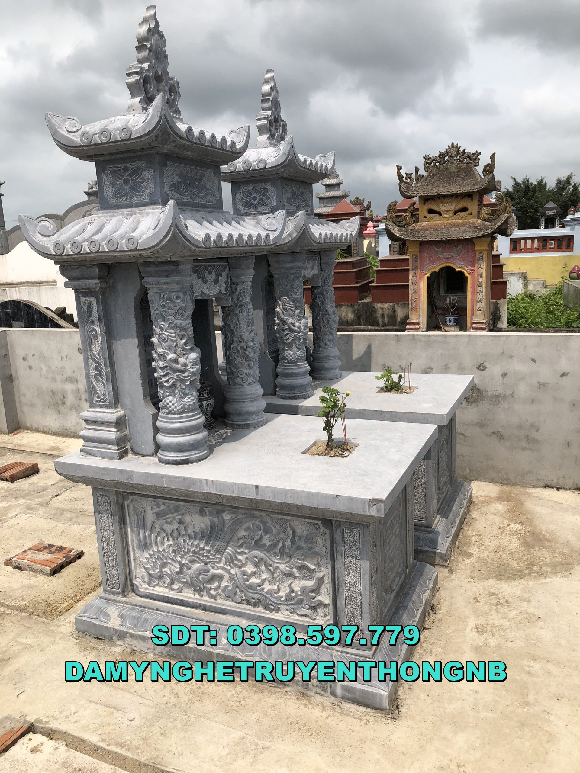 xây chụp mẫu mộ đá hậu bành cao cấp tại hải dương