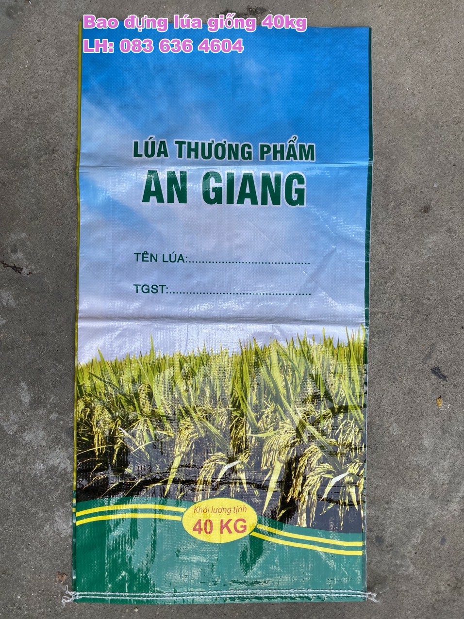 Cung cấp bao lúa giống thương phẩm An Giang giá cạnh tranh