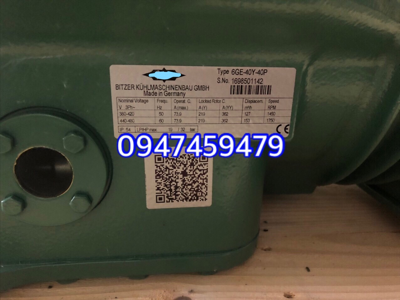 Máy nén bitzer 40hp model 6GE-40 tại bình tân