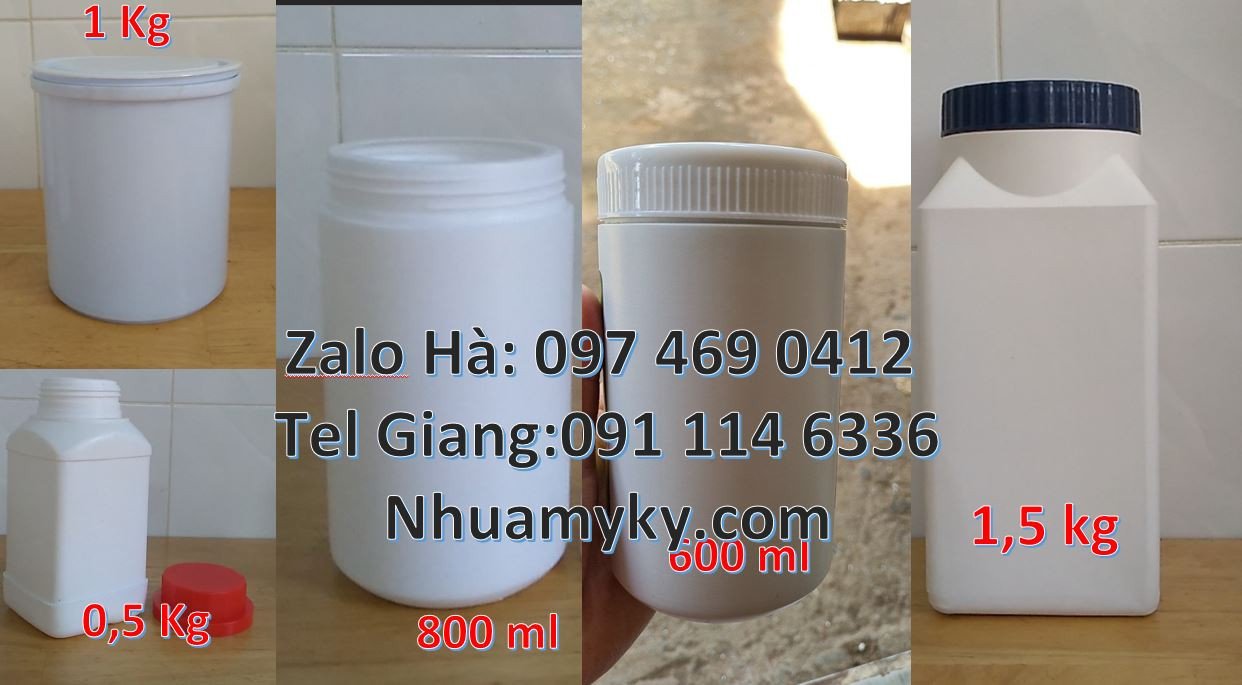hũ nhựa 500ml đựng hóa chất,hũ nhựa trắng hdpe 800ml,hũ nhựa giá rẻ