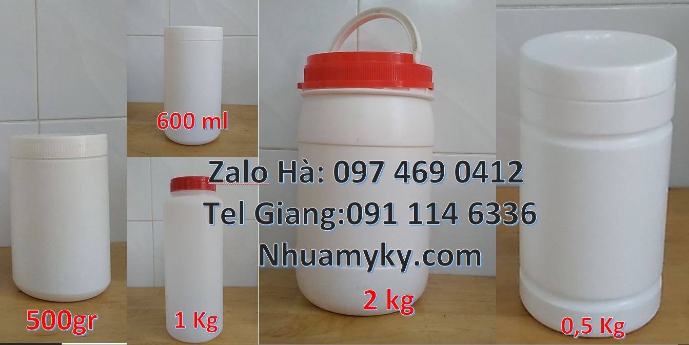hũ nhựa 500ml đựng hóa chất,hũ nhựa trắng hdpe 800ml,hũ nhựa giá rẻ