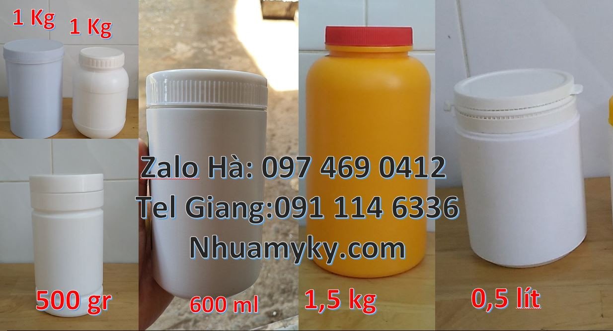 hũ nhựa 500ml đựng hóa chất,hũ nhựa trắng hdpe 800ml,hũ nhựa giá rẻ