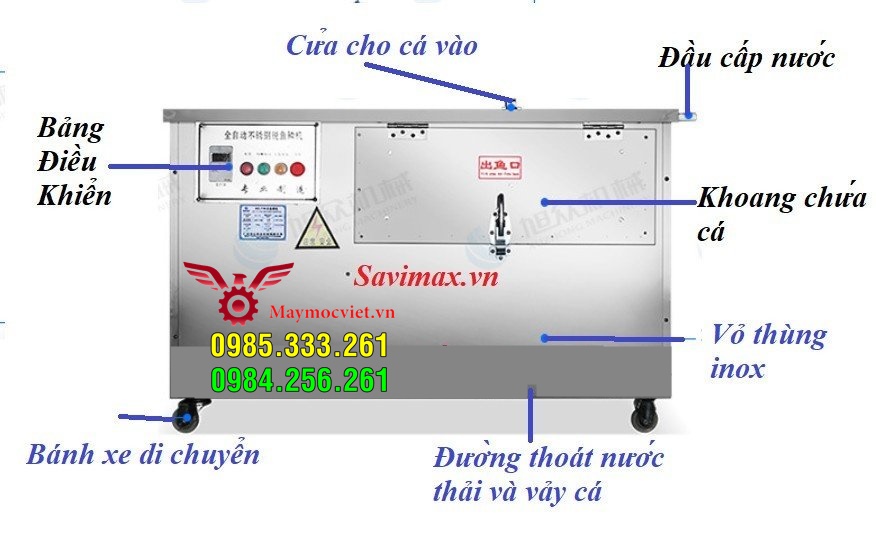 Máy đánh vẩy cá lóc, chuyên phục vụ chợ hải sản Bến Thành