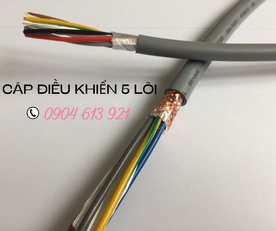 Cáp điều khiển, cáp tín hiệu chống nhiễu 5 lõi 0.5/0.75/1.0/1.5mm