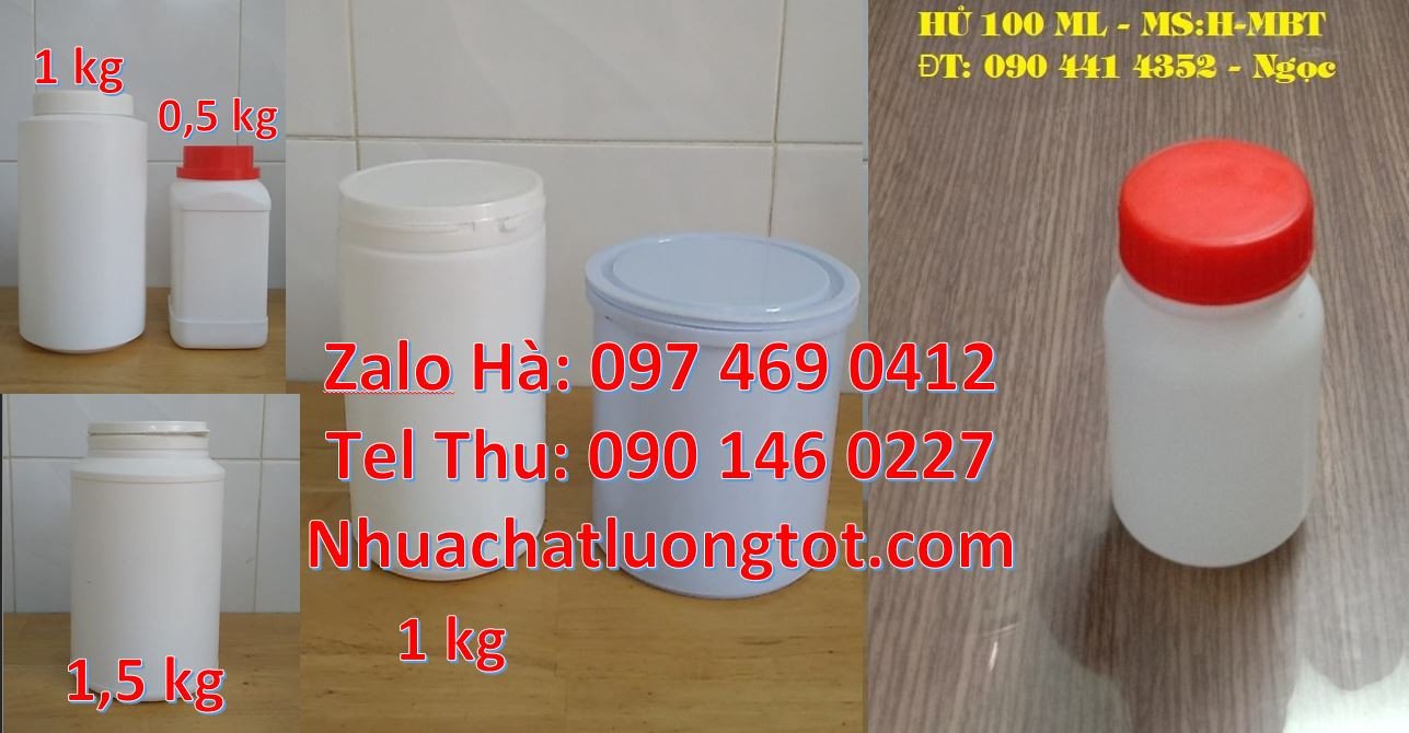 hũ nhựa hdpe màu trắng,hũ nhựa 1kg đựng kem,hũ nhựa 0.5k đựng bánh kẹo