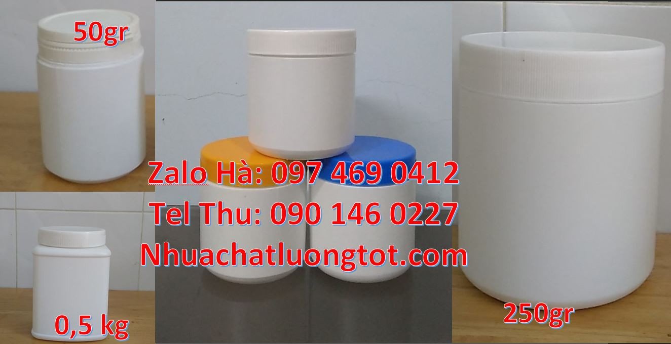 hũ nhựa hdpe màu trắng,hũ nhựa 1kg đựng kem,hũ nhựa 0.5k đựng bánh kẹo