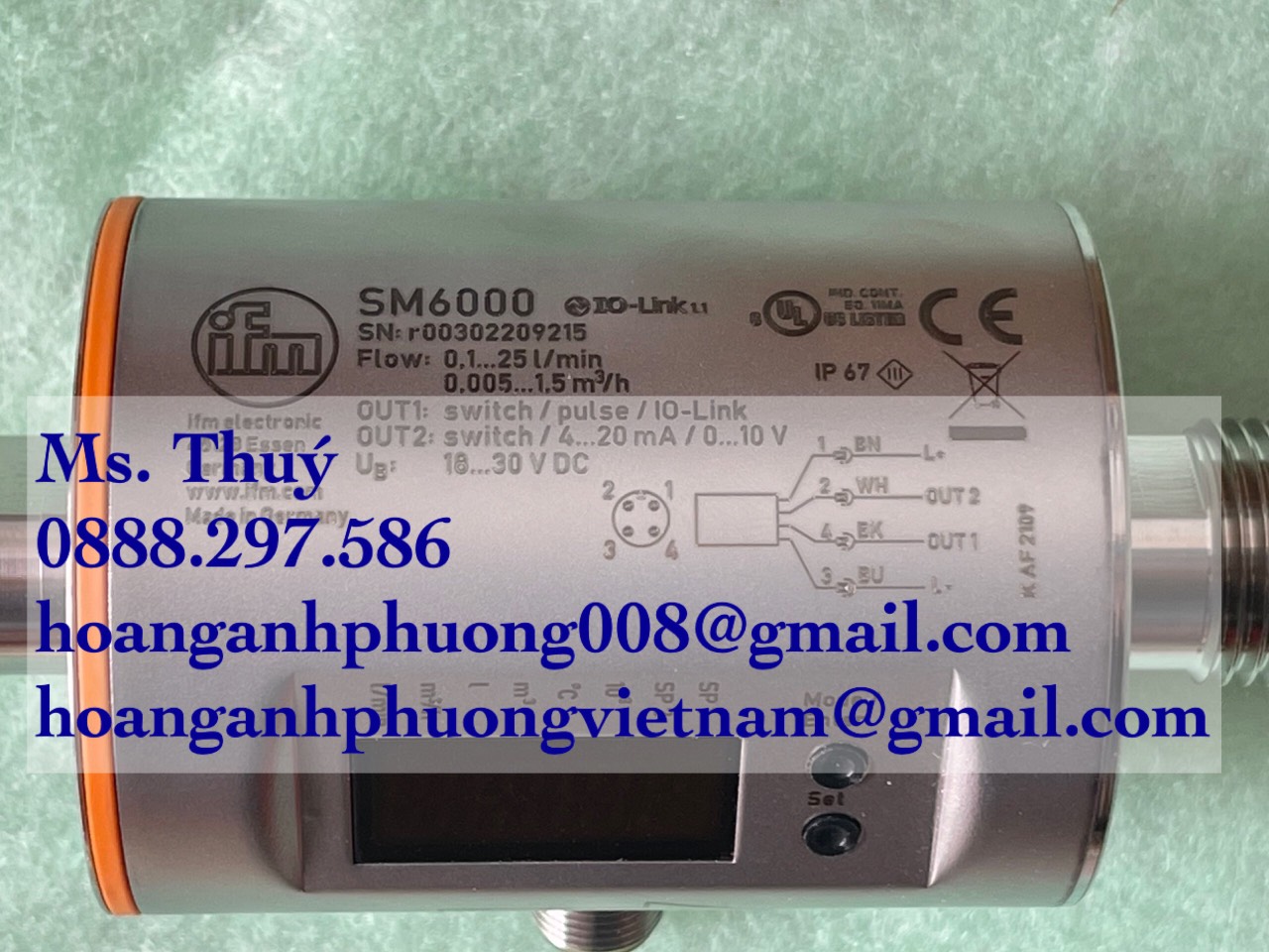 Cảm biến lưu lượng IFM SM6000  Nhập khẩu, new 100%