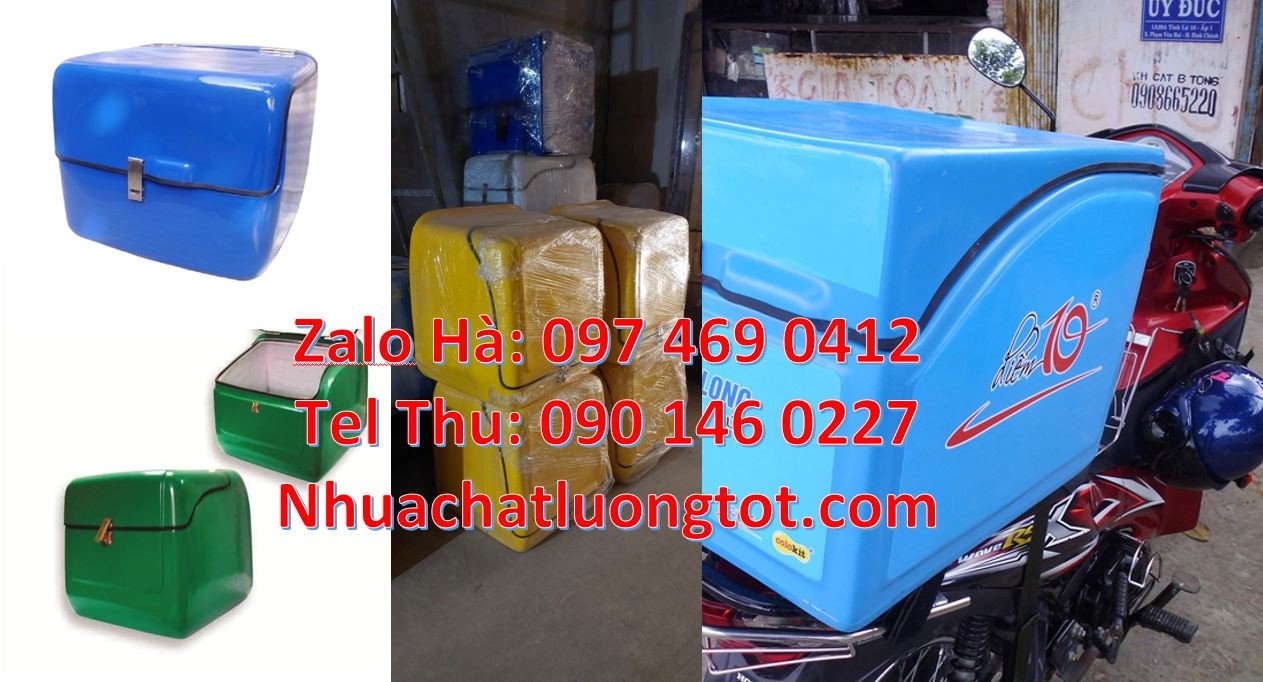 thùng giao hàng đằng sau xe máy,thùng giao thư báo,thùng giao đồ ăn nh