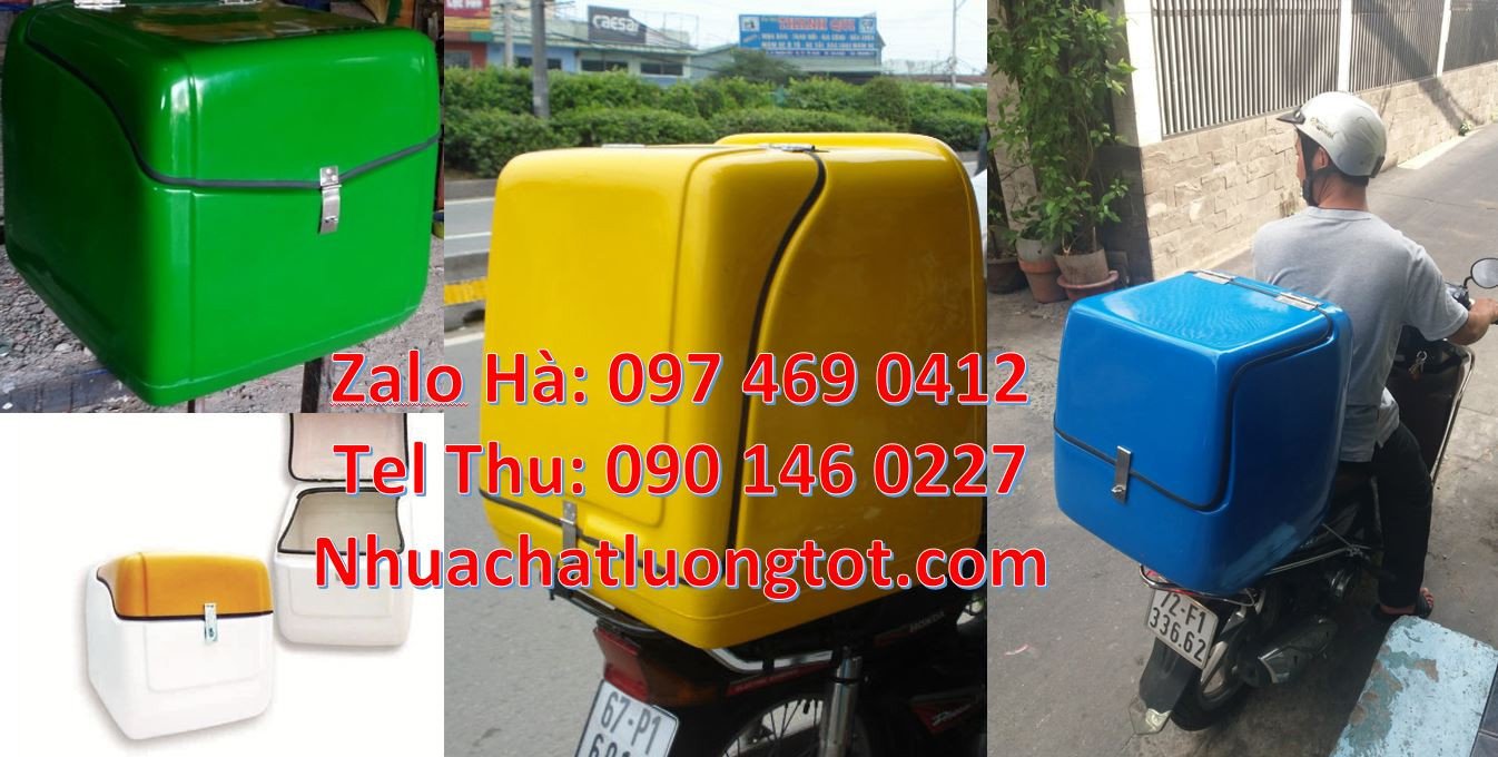 thùng giao hàng đằng sau xe máy,thùng giao thư báo,thùng giao đồ ăn nh