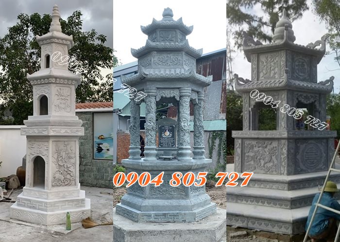 Tháp mộ đẻ tro cốt bằng đá tự nhiên đẹp nhất hiện nay