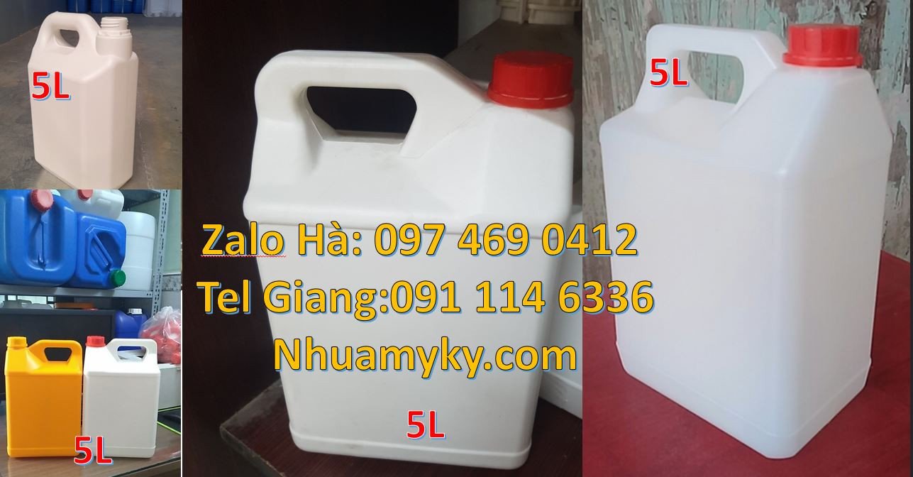 can nhựa nhỏ hdpe màu trắng,can nhựa 5l đựng thực phẩm,can nhựa giá rẻ