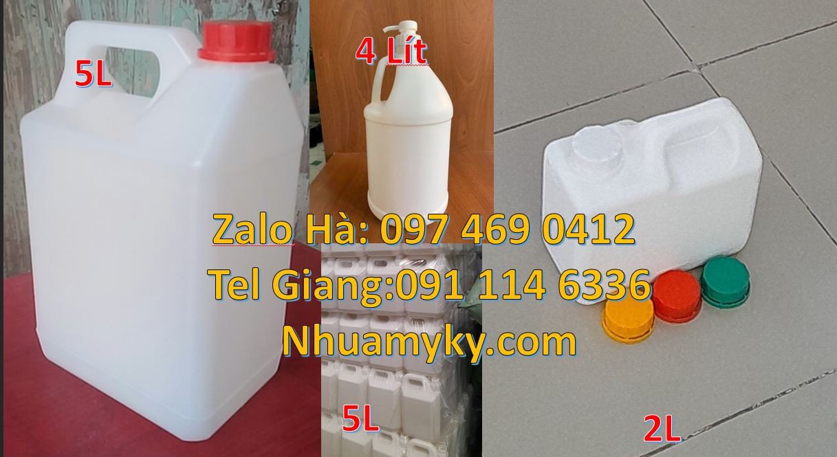 can nhựa nhỏ hdpe màu trắng,can nhựa 5l đựng thực phẩm,can nhựa giá rẻ