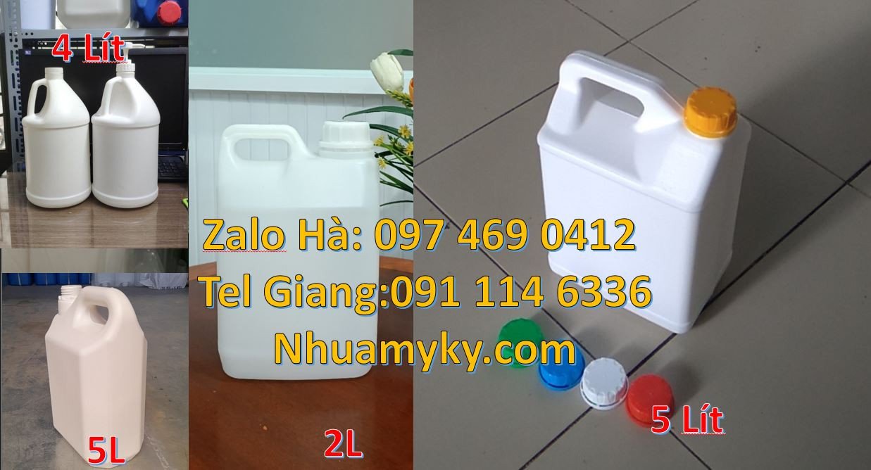 can nhựa nhỏ hdpe màu trắng,can nhựa 5l đựng thực phẩm,can nhựa giá rẻ