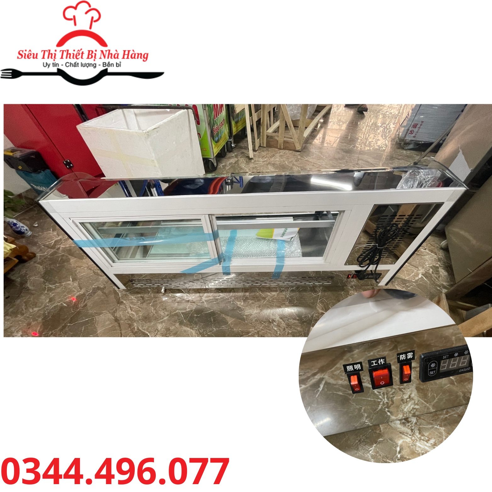 Tủ trưng bày sushi- tủ mát sashimi 1m2- 1m5- 1m8 2 tầng