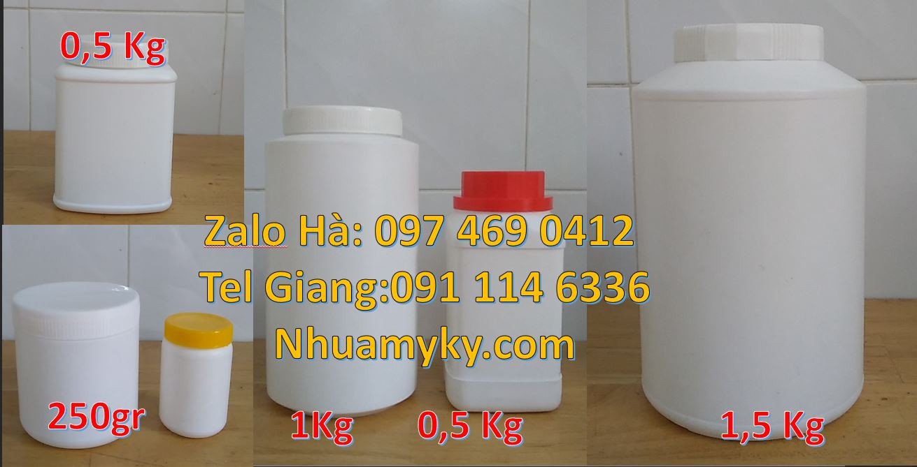 hũ nhựa đựng mứt,hũ nhựa 1kg đựng hóa chất,hũ nhựa 0.5kg đựng sữa bột