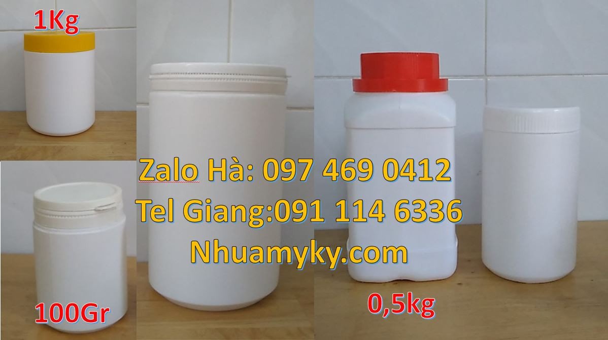 hũ nhựa đựng mứt,hũ nhựa 1kg đựng hóa chất,hũ nhựa 0.5kg đựng sữa bột