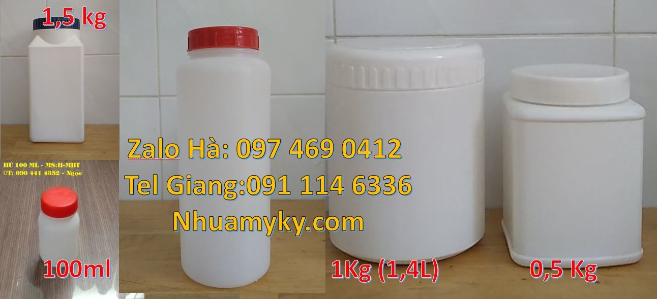hũ nhựa đựng mứt,hũ nhựa 1kg đựng hóa chất,hũ nhựa 0.5kg đựng sữa bột