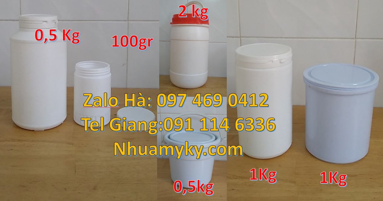 hũ nhựa đựng mứt,hũ nhựa 1kg đựng hóa chất,hũ nhựa 0.5kg đựng sữa bột