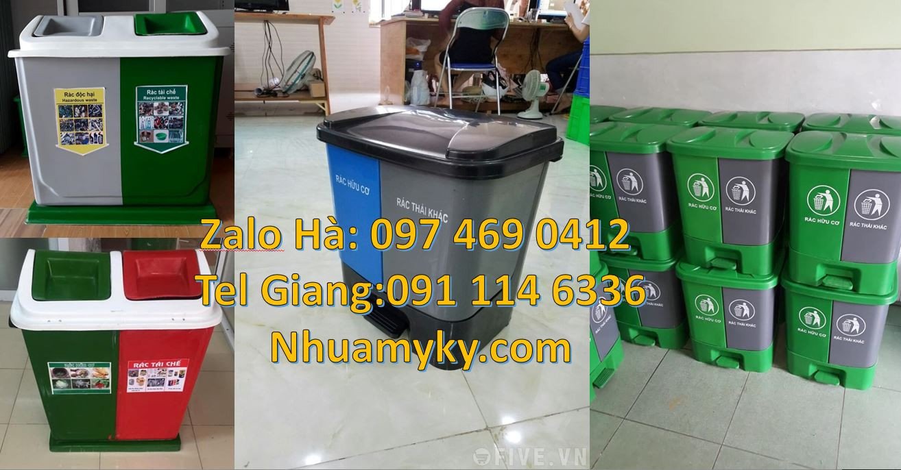 thùng rác 2 ngăn 2 màu,thùng rác 3 ngăn giá rẻ,thùng phân loại rác rẻ