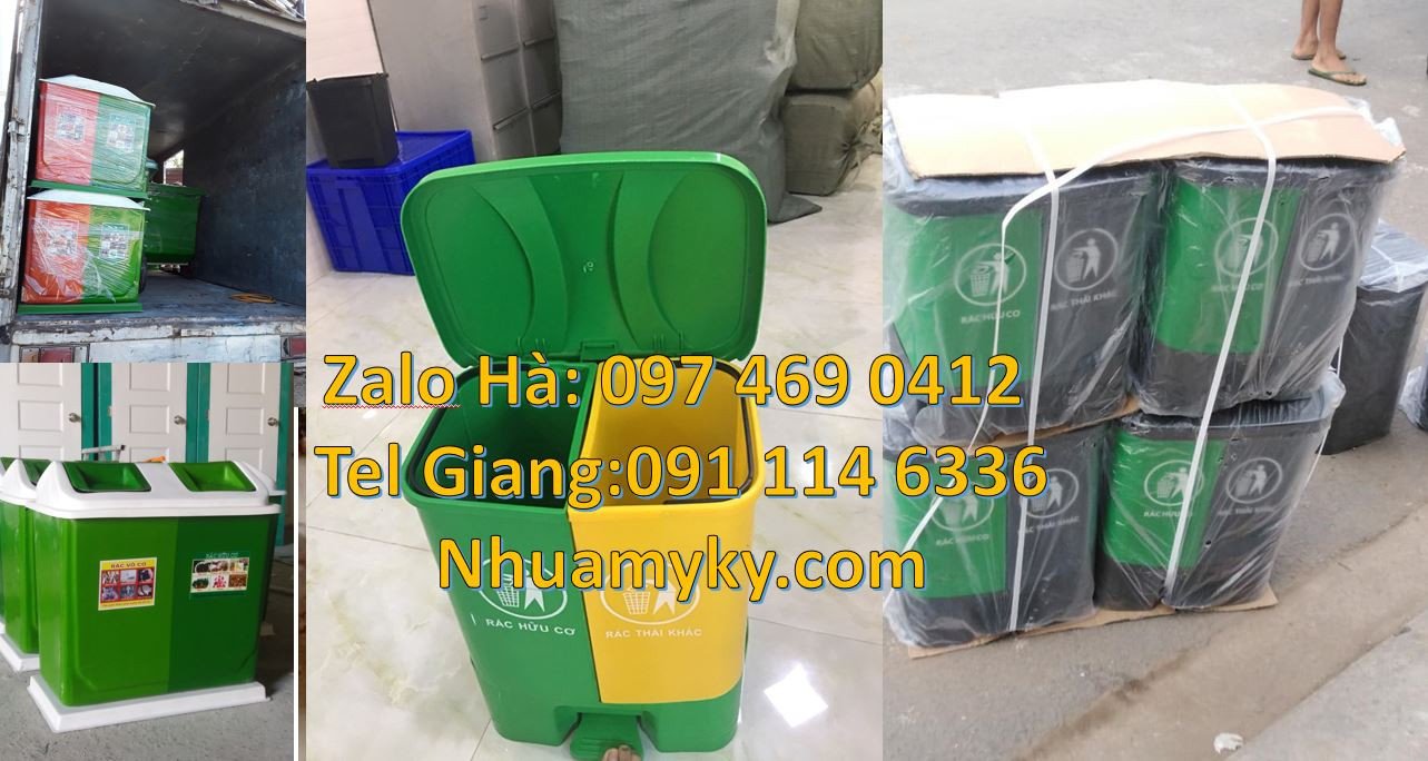 thùng rác 2 ngăn 2 màu,thùng rác 3 ngăn giá rẻ,thùng phân loại rác rẻ