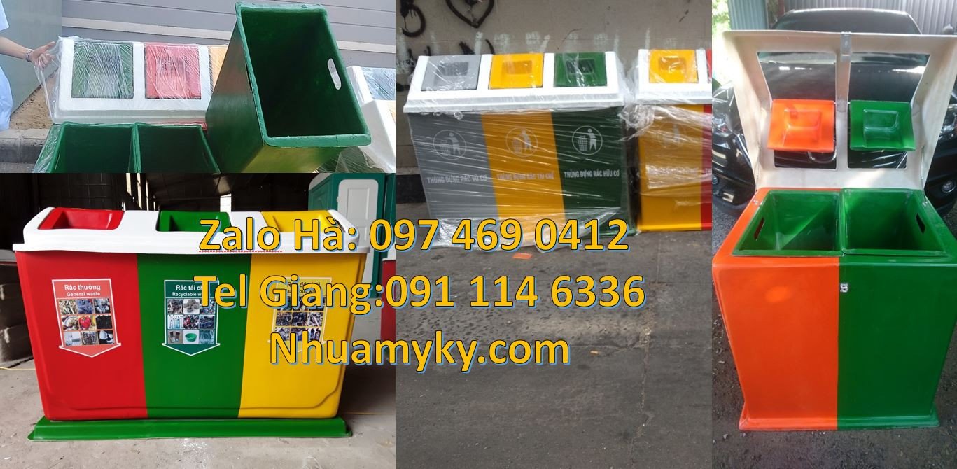 thùng rác 2 ngăn 2 màu,thùng rác 3 ngăn giá rẻ,thùng phân loại rác rẻ