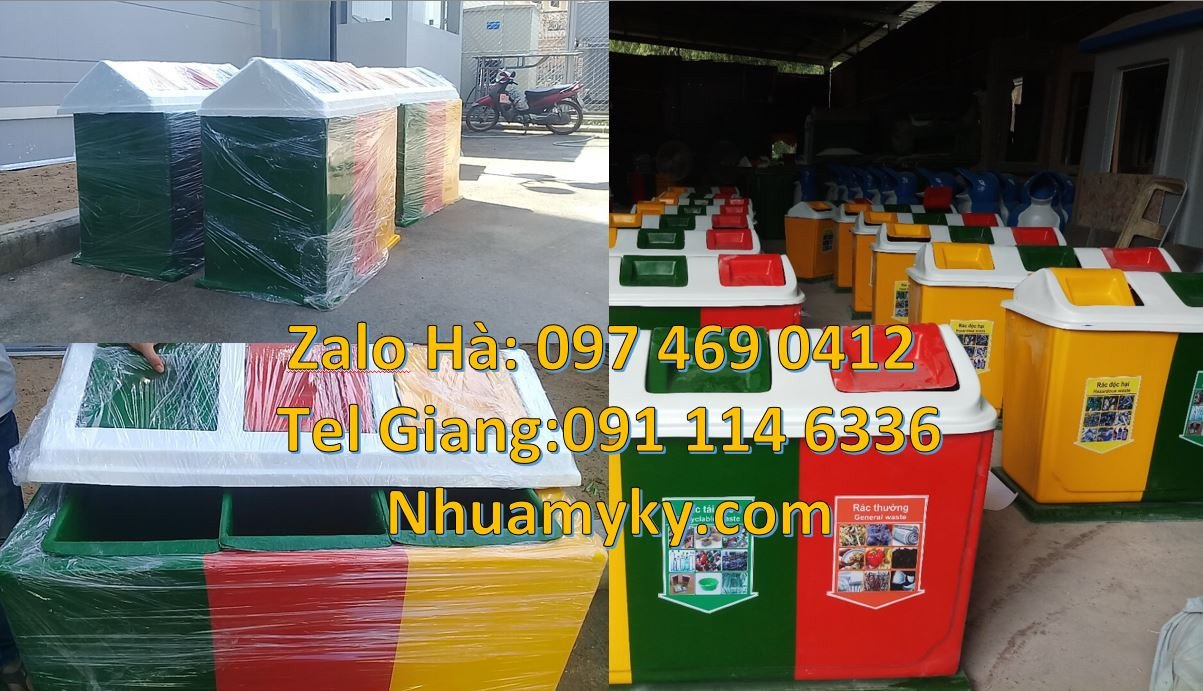 thùng rác 2 ngăn 2 màu,thùng rác 3 ngăn giá rẻ,thùng phân loại rác rẻ