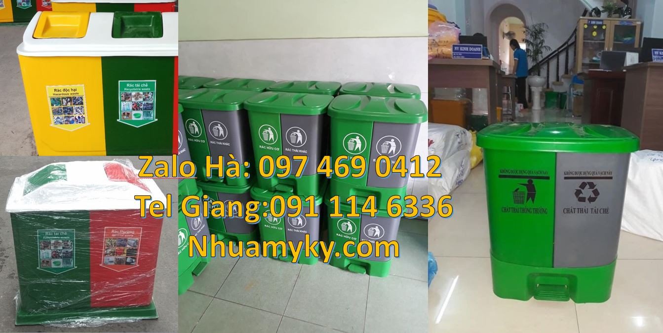thùng rác 2 ngăn 2 màu,thùng rác 3 ngăn giá rẻ,thùng phân loại rác rẻ
