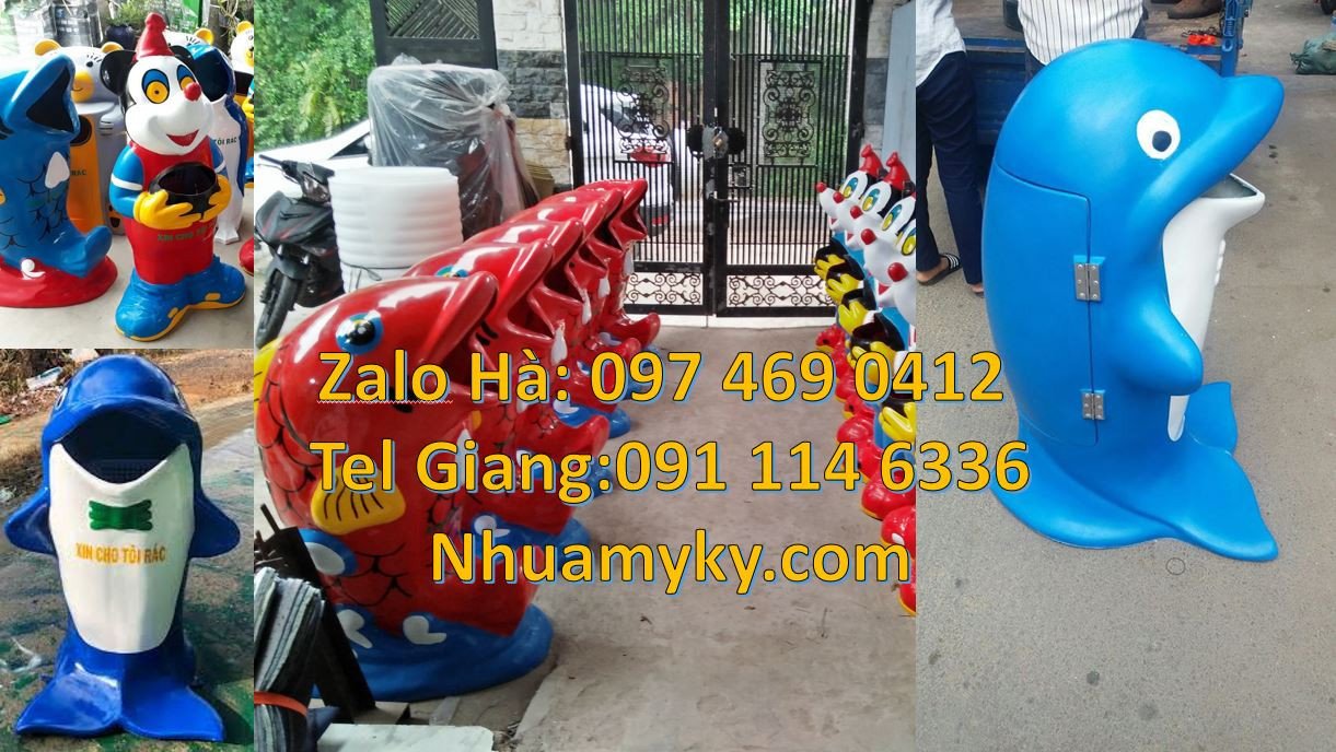 thùng rác hình con thú giá rẻ,thùng rác hình con cá chép,thùng rác gấu