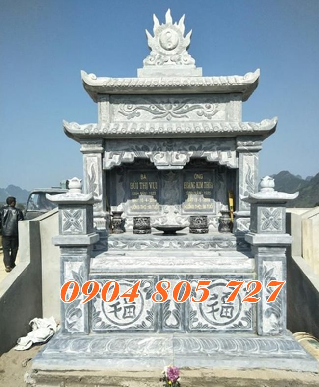 Mẫu am thờ đôi để hài cốt bằng đá xây sẵn năm 2023
