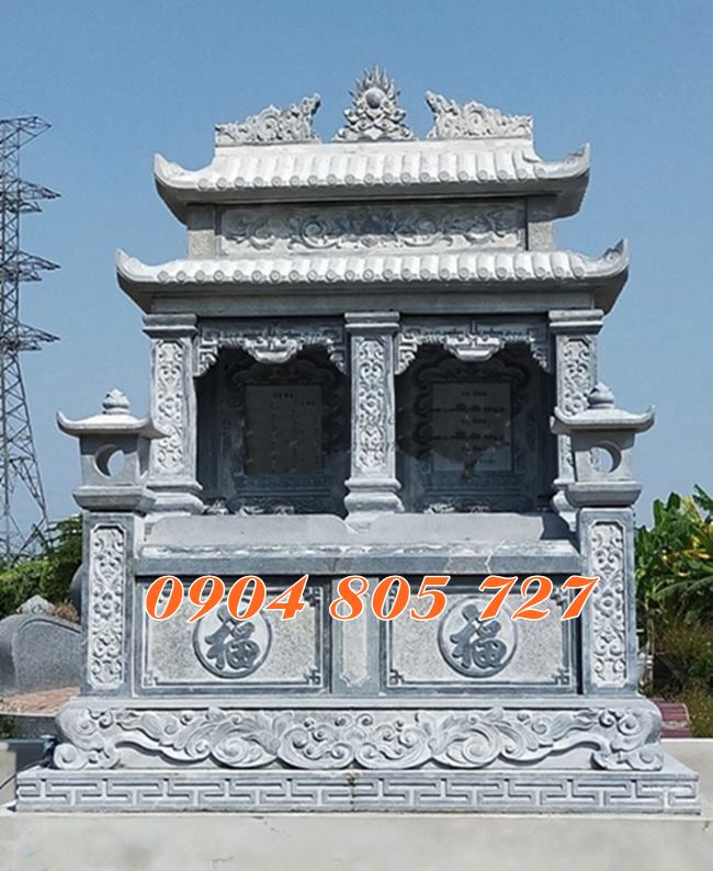 Mẫu am thờ đôi để hài cốt bằng đá xây sẵn năm 2023