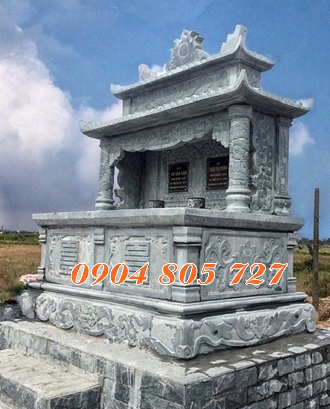 Mẫu am thờ đôi để hài cốt bằng đá xây sẵn năm 2023