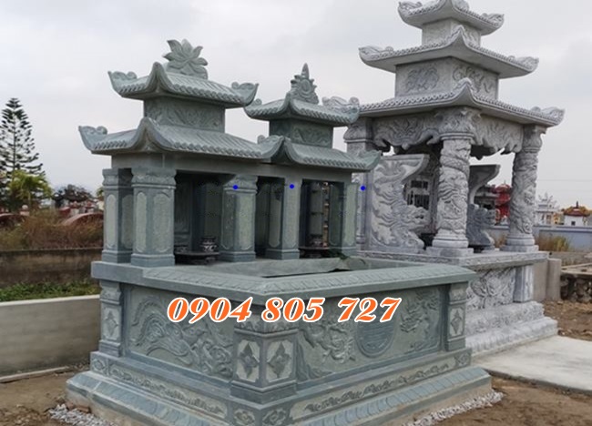 Mẫu am thờ đôi để hài cốt bằng đá xây sẵn năm 2023
