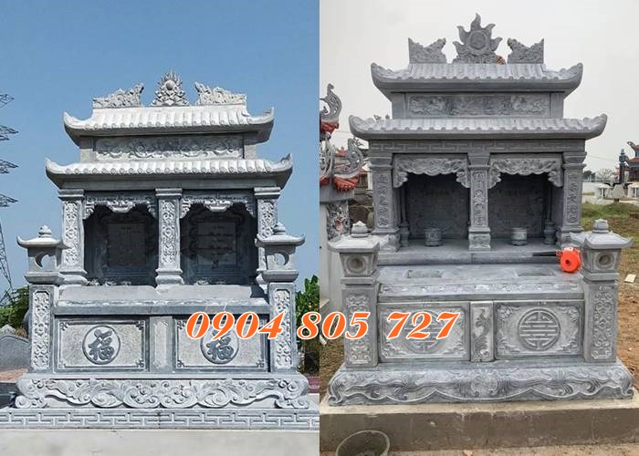 Mẫu am thờ đôi để hài cốt bằng đá xây sẵn năm 2023