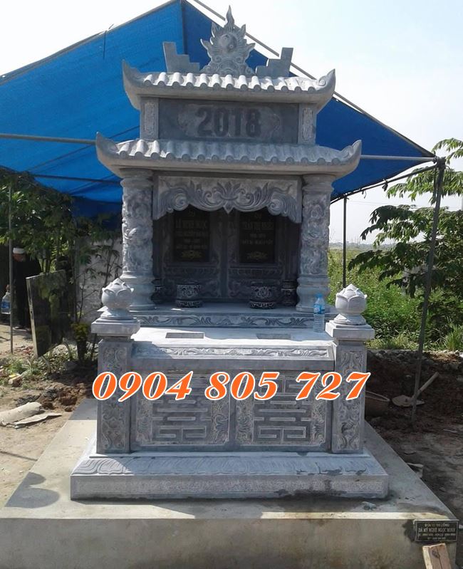 Mẫu am thờ đôi để hài cốt bằng đá xây sẵn năm 2023
