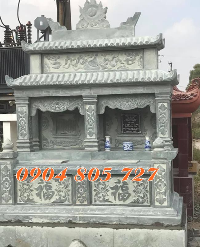 Mẫu am thờ đôi để hài cốt bằng đá xây sẵn năm 2023