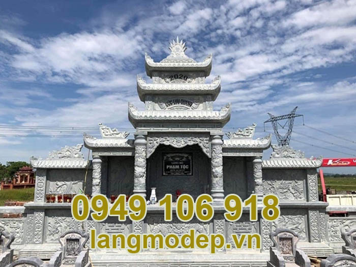 Mẫu lăng thờ tam quan đá tự nhiên năm 2023