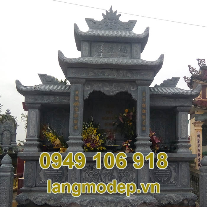 Mẫu lăng thờ tam quan đá tự nhiên năm 2023