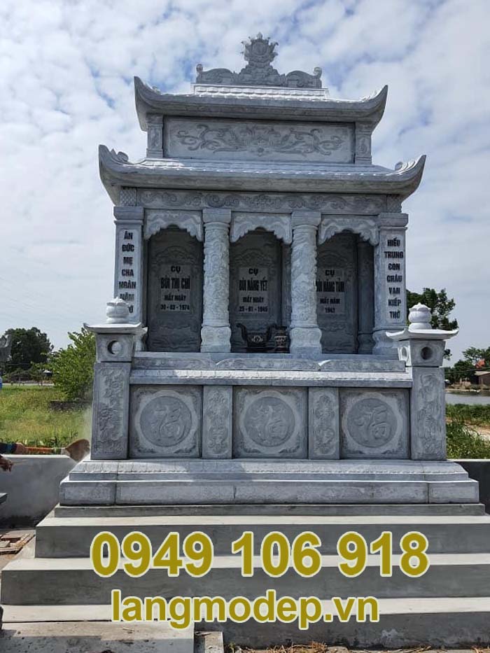 Mẫu lăng thờ tam quan đá tự nhiên năm 2023