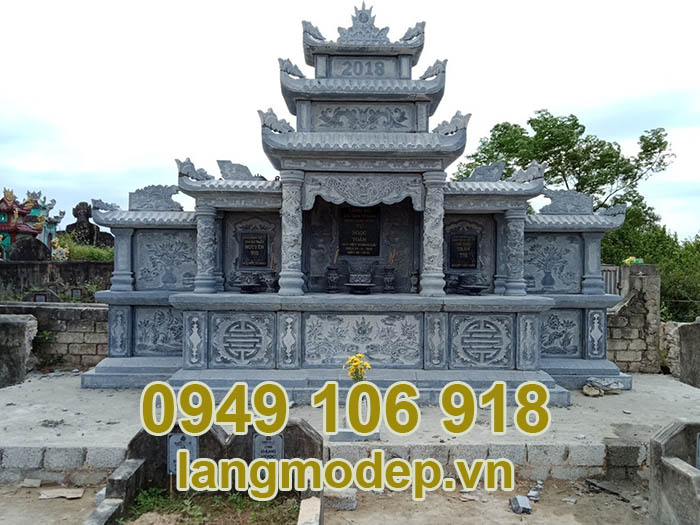 Mẫu lăng thờ tam quan đá tự nhiên năm 2023