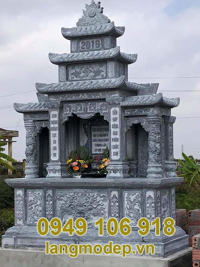 Mẫu lăng thờ tam quan đá tự nhiên năm 2023