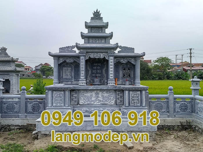 Mẫu lăng thờ tam quan đá tự nhiên năm 2023