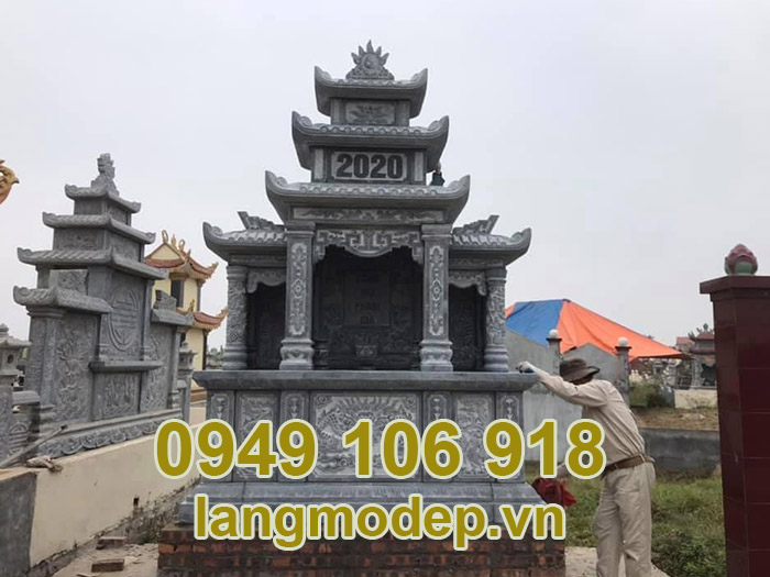 Mẫu lăng thờ tam quan đá tự nhiên năm 2023