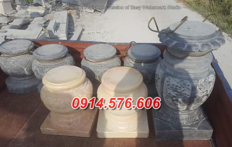 Mẫu thiết kế chân cột bằng đá nguyên khối đẹp bán